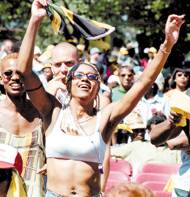 Toronto Caribana At the Islands - Thanks to COLIN MCCONNELL/TORONTO STAR and http://members.tripod.com/~CarlDVee/page1caribana99.html for this hard to find picture